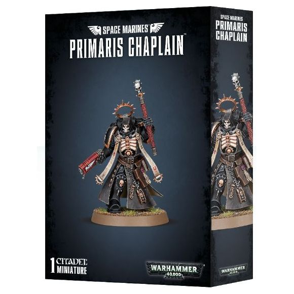 This multi-part plastic kit contains the parts necessary to assemble a Primaris Chaplain