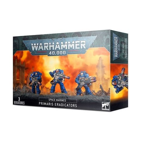 This 122-part plastic kit makes three Eradicators and is supplied with three 40mm Citadel round bases. It is also supplied with an Ultramarines Infantry transfer sheet.