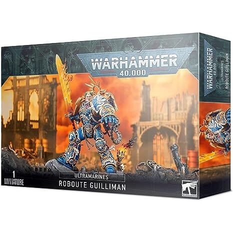 This multi-part plastic kit contains the components necessary to assemble Roboute Guilliman