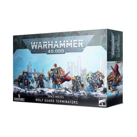 This box set contains five multi-part plastic Wolf Guard Terminators.