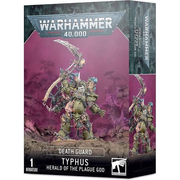 This multi-part plastic kit contains the components necessary to build Typhus, Herald of the Plague God. This kit comes as 15 components, and is supplied with a Citadel 50mm Round base.