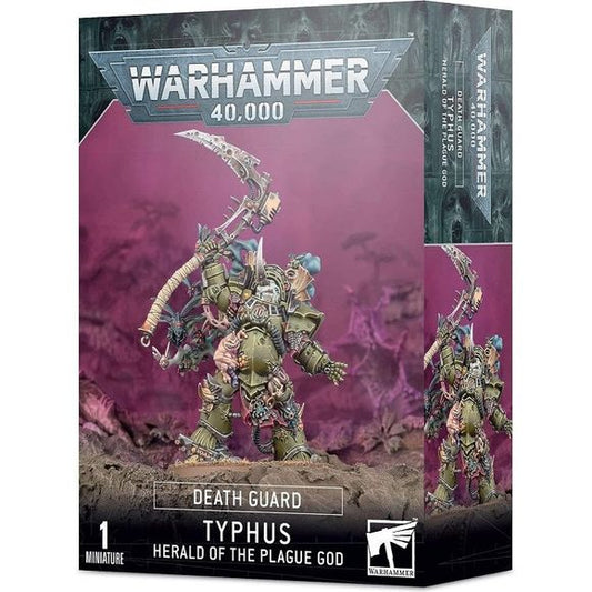 This multi-part plastic kit contains the components necessary to build Typhus, Herald of the Plague God. This kit comes as 15 components, and is supplied with a Citadel 50mm Round base.