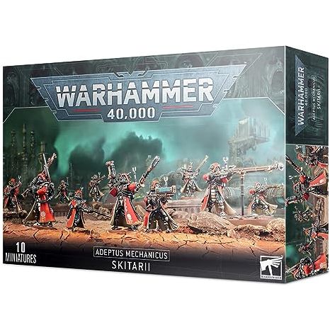 This multi-part plastic kit contains everything needed to make either ten Skitarii Rangers or ten Skitarii Vanguard.