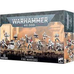 This multi-part plastic kit gives you everything you need to build ten T'au Empire Fire Warriors, in their Strike Team configuration. One model may be upgraded to a Shas'ui, and the kit includes two drones, a DS8 tactical support turret, a selection of different shoulder pads and back packs and a choice of weapons - pulse pistols, pulse carbines, EMP and photon grenades! 230 components in total, with ten Citadel 25mm Round bases, one Citadel 40mm Round base and two small flying bases.

This kit can also be