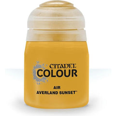 This paint pot contains .8 fl oz of Averland Sunset. This watercolor based paint is intended to be used with an airbrush.