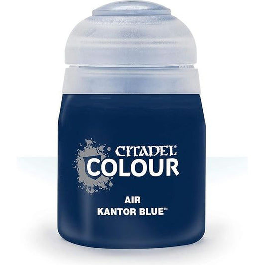 This paint pot contains .8 fl oz of Kantor Blue. This watercolor based paint is intended to be used with an airbrush.