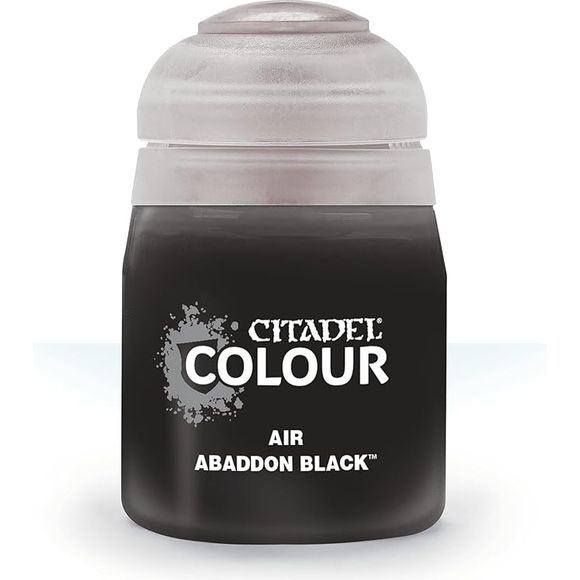 This paint pot contains .8 fl oz of Abaddon Black. This watercolor based paint is intended to be used with an airbrush.