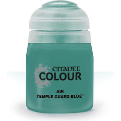 This paint pot contains .8 fl oz of Temple Guard Blue. This watercolor based paint is intended to be used with an airbrush.