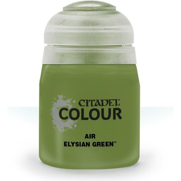 This paint pot contains .8 fl oz of Elysian Green. This watercolor based paint is intended to be used with an airbrush.