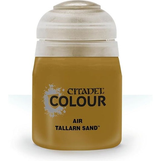 This paint pot contains .8 fl oz of Tallarn Sand. This watercolor based paint is intended to be used with an airbrush.