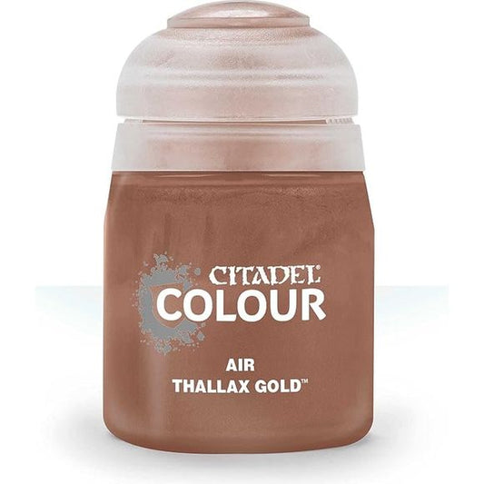 This paint pot contains .8 fl oz of Thallax Gold. This watercolor based paint is intended to be used with an airbrush.