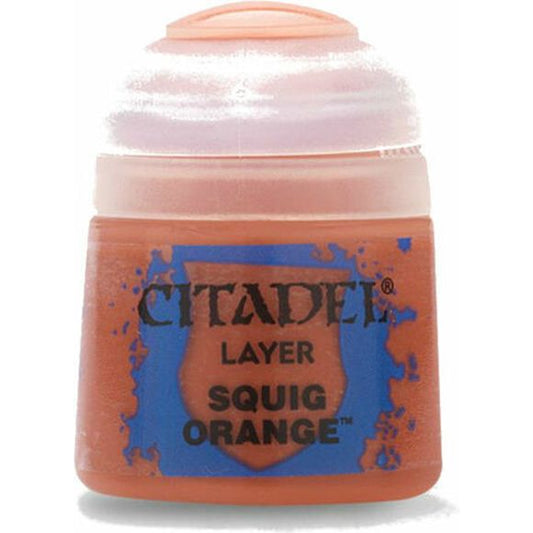 Squig Orange is a Citadel Layer paint. Citadel Layer paints are high quality acrylic paints, and with 70 of them in the Citadel Paint range, you have a huge range of colours and tones to choose from when you paint your miniatures.
