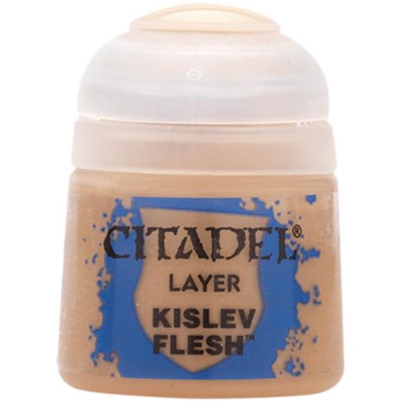 Citadel Layer paints are high quality acrylic paints, and with 70 of them in the Citadel Paint range, you have a huge range of colours and tones to choose from when you paint your miniatures. They are designed to be used straight over Citadel Base paints (and each other) without any mixing. By using several layers you can create a rich, natural finish on your models that looks fantastic on the battlefield. This pot contains 12ml of Kislev Flesh, one of 70 Layer paints in the Citadel Paint range. As with all