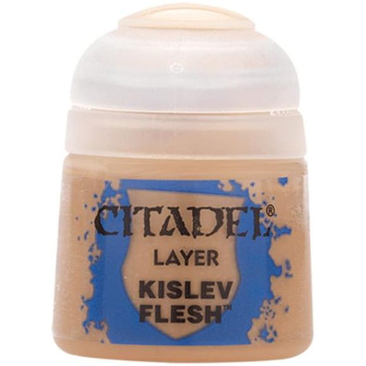 Citadel Layer paints are high quality acrylic paints, and with 70 of them in the Citadel Paint range, you have a huge range of colours and tones to choose from when you paint your miniatures. They are designed to be used straight over Citadel Base paints (and each other) without any mixing. By using several layers you can create a rich, natural finish on your models that looks fantastic on the battlefield. This pot contains 12ml of Kislev Flesh, one of 70 Layer paints in the Citadel Paint range. As with all