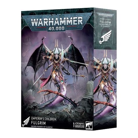 This product has a release date of 05/26/2025.
This multipart plastic kit builds Fulgrim, Daemon Primarch of Slaanesh. This amazing miniature is the perfect leader for your Emperor's Children army. This kit comprises 52 plastic components, and 1x Citadel 130mm Round Base. This miniature requires assembly and is supplied unpainted – we recommend using Citadel Plastic Glue and Citadel Colour paints.