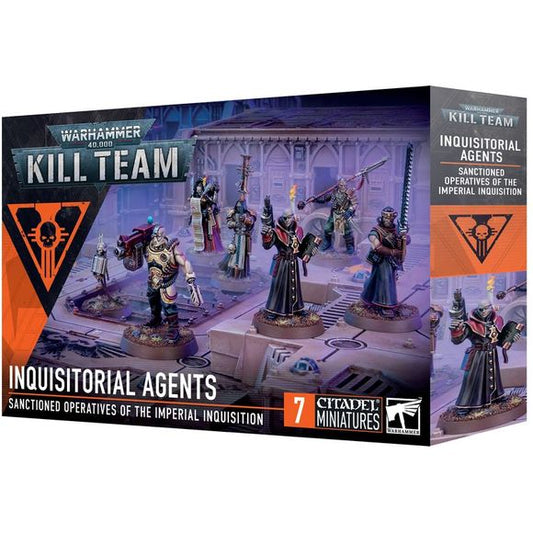 This set comprises 73 plastic components and is supplied with 6x Citadel 25mm Round Bases and 1x Citadel 32mm Round Base. These miniatures are supplied unpainted and require assembly – we recommend using Citadel Plastic Glue and Citadel Colour paints.

Note that you will need to requisition additional operatives to use these models in games of Kill Team – either a second Kill Team: Inquisitorial Agents set or models from Kill Team: Death Korps, Kill Team: Exaction Squad, Kill Team: Imperial Navy Breachers,