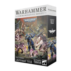 This kit releases May 10th, 2025.  
This kit builds 1 Lieutenant Titus. This kit contains 14 plastic components, 1x Citadel 40mm Round Hex Hole Base, and an Ultramarines Primaris Character Transfer sheet containing 21 high-quality waterslide transfers for you to decorate your miniature.

This push-fit, push-off-frame miniature can be assembled without glue or tools, and is supplied unpainted – we recommend using Citadel Colour paints.