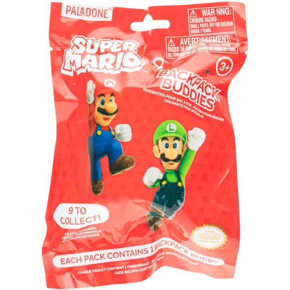 Your favorite Mario Characters are here to join you on your adventures as these blind bag key chains! With nine different character figures to collect, these key chains are the perfect way to bring the world of Super Mario to your backpack, keys, or purse! Which one will you get? It's a surprise!