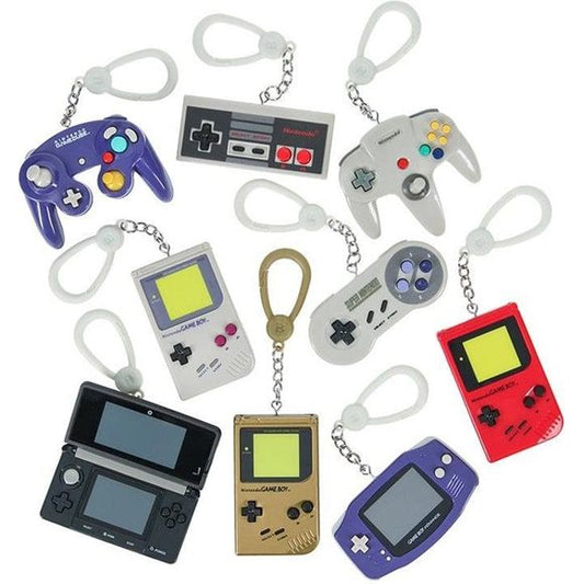 The ultimate collection of Backpack Buddies for gamers, these Nintendo Controller Backpack Buddies feature some of the most iconic controllers and handheld consoles in gaming history.

The series features 8 different miniature Nintendo classics to collect, including industry icons like the original Game Boy, NES and SNES controllers, GameCube and N64 controllers, and Game Boy Advance and Nintendo DS. There's also a rare golden hunting controller to look out for in special packs to complete the collection