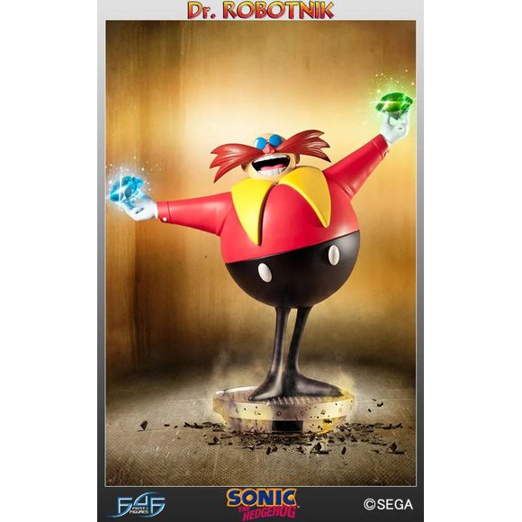 First 4 Figures is proud to present Dr. Robotnik. He stands at an impressive 22 inches tall, putting him directly into scale with First 4 Figures other Classic Sonic collectibles. Dr. Robotnik’s package also includes an additional set of hands. As well as the open palms to replicate his signature classic pose, the package includes an additional 2 hands, each holding a Chaos Emerald, in call back to the classic ‘Try Again’ screen at the end of Sonic the Hedgehog 1. 

Highly limited to 1000 pieces worldwide o