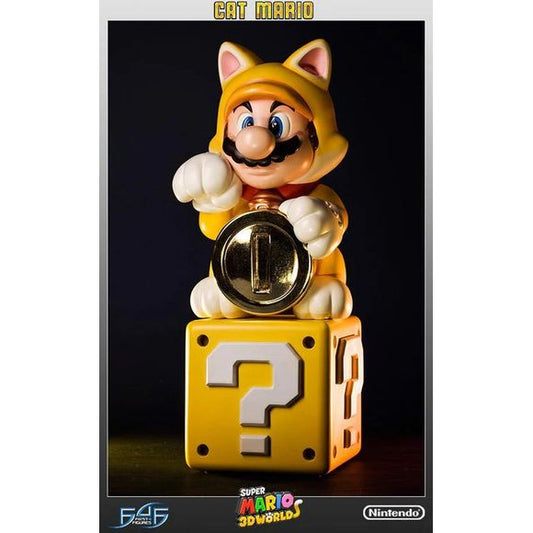 This statue has no edition number, and was a replacement and is in NEW and UNOPENED condition. 

In Super Mario 3D World, Mario can transform into the cute and furry Cat Mario by grabbing one of the Lucky Bell or Super Bell Power Ups. He gets a host of new skills, from the ability to scamper up walls with his claws to a speed boost as he runs along on all fours.

First 4 Figures is happy to power-up our Super Mario collection with the adorable Cat Mario. Clutching a shiny, golden Coin in one paw and with th