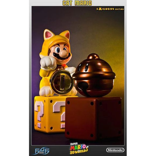 This statue has no edition number, and was a replacement and is in NEW and UNOPENED condition. 

First 4 Figures is happy to power-up our Super Mario collection with the adorable Cat Mario. Clutching a shiny, golden Coin in one paw and with the other raised in the classic lucky cat pose, Cat Mario sits atop one of the series’ signature Question Mark Blocks. He’s even wearing Lucky Cat Scarf and Bell around his neck.

Cat Mario is made from the same high quality polystone resin that we use for all of our sta