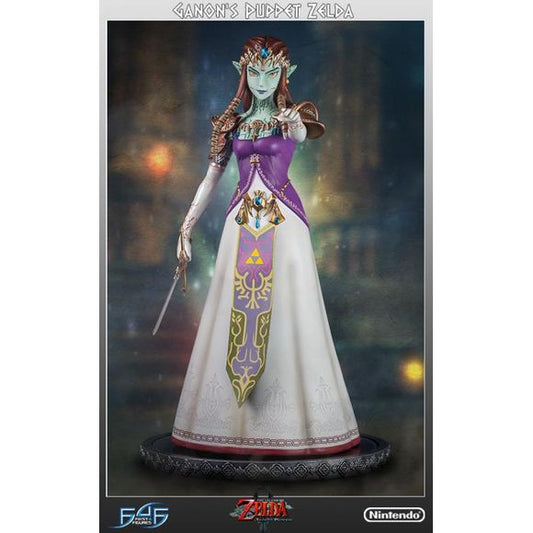 This statue has no edition number, and was a replacement and is in new and unopened condition. 

Upon entering Hyrule Castle's great throne room, Link and Midna are shocked to discover Ganondorf upon the great throne, and Princess Zelda gripped in a horrific curse. Enraged at the pair's defiance, The King of all Evil sends the spellbound princess forth to do battle. Now nothing more than a puppet for the dark king, Link faces the difficult challenge of defeating, and freeing the princess from the hex contro