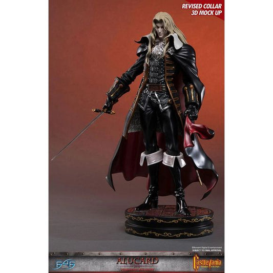 This statue has no edition number, and was a replacement and is in new and unopened condition. 

First 4 Figures is proud to present the highly anticipated Castlevania: Symphony of the Night -  Alucard Twilight Edition!

Alucard, also known as Adrian Fahrenheit Ţepeş, is the dhampir son of Dracula. Born because of an unnatural bond between Dracula and a human woman named Lisa, Alucard had special powers and was destined to be stronger than any human but not as strong as his father.

Alucard is a superb swor