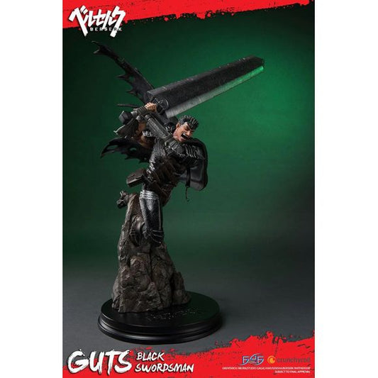 This statue has no edition number, and was a replacement and is in new and unopened condition.

First 4 Figures is proud to present the highly anticipated Berserk: GUTS: Black Swordsman resin statue.

Also known as the Black Swordsman, Guts is a former mercenary and bears the Brand of Sacrifice (the brand marks those for a sacrificial ceremony in which an apostle or God Hand is created). While traveling the world, Guts is in a constant internal struggle between protecting those dear to him and pursuing his