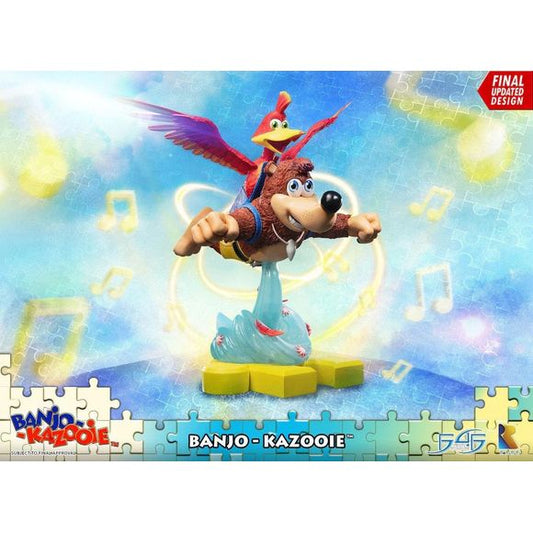 This statue has no edition number, and was a replacement and is in new and unopened condition.

First 4 Figures is proud to present the highly anticipated Banjo-Kazooie statue. 

The game features a lovable bear named Banjo along with his female friend, a large red bird named Kazooie.

Highly detailed base capturing the exact same Jiggy (Jigsaw Puzzle) straight from the original Banjo-Kazooie game.

[Size]: 20 (51cm) height, 18 (46cm) width, 16 (41cm) inches depth.