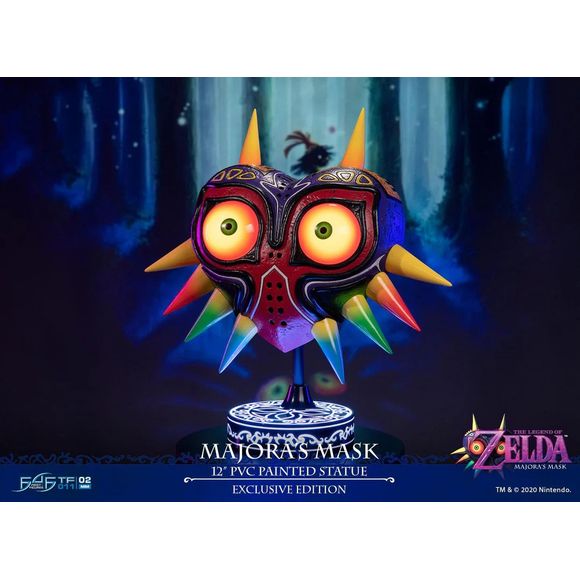 This statue has no edition number, and was a sample and is in new and unopened condition. 

First 4 Figures is proud to introduce their latest PVC collectible, The Legend of Zelda: Majora's Mask – Majora's Mask PVC statue Exclusive Edition!

Similar to the best-selling life-size resin replica, this PVC version also features the same textured details and vibrant colors the mask is known for. Moreover, due to its smaller scale, we are now able to make this piece wall mountable via a slot at the back.

Like th