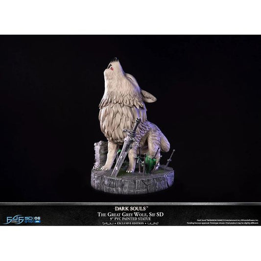 This statue has no edition number, and was a replacement and is in new and unopened condition. 

First 4 Figures is proud to introduce their latest PVC statue collectible, The Great Grey Wolf, Sif SD Exclusive Edition.

There is a cutscene that plays just before the start of The Great Grey Wolf, Sif boss battle, and there are two variations to this cutscene depending on how players progress through the game. This statue's concept is inspired cutscene, which can be unlocked by doing the Artorias of the Abyss