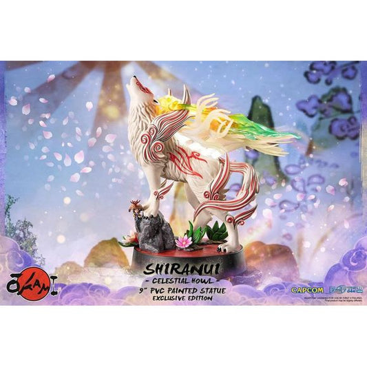 First 4 Figures is proud to introduce their latest PVC collectible, Shiranui Celestial Howl Exclusive Edition PVC.

Shiranui is the hero of Kamiki Village during the events in Nippon one hundred years prior, saving its people from the evil Orochi. He reincarnated into Amaterasu years later after rumors of Orichi's return spread across the land. Shiranui is a silent protagonist, able to communicate through his Celestial Envoy Ishaku. Apart from the 13 Celestial Brush techniques, Shiranui also uses his Divine