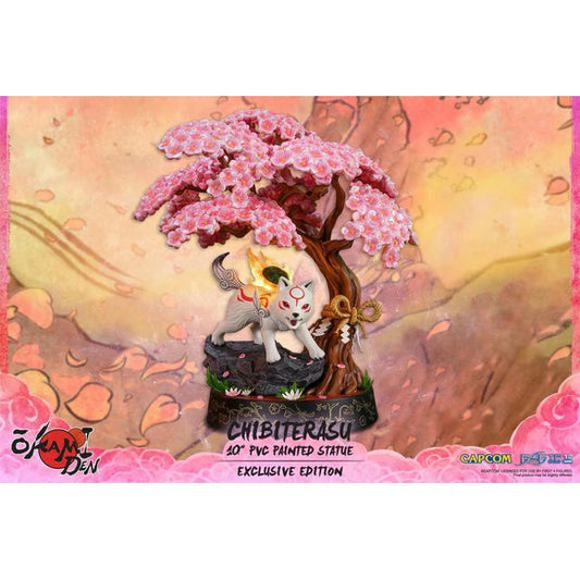 This statue has no edition number, and was a replacement and is in new and unopened condition. 

First 4 Figures is proud to present their latest PVC collectible, Chibiterasu PVC. Chibiterasu is the main protagonist of Ōkamiden. The celestial wolf pup is also the son of the Celestial Brush Goddess of the Sun, Amaterasu!

Determined and loyal, he saves the people of Nippon with the help of his partners and friends, whom he meets along the way!

The Exclusive Edition will include 2 LED functions: Static and A
