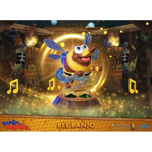 This statue has no edition number, and was a replacement and is in new and unopened condition.

First 4 Figures proudly presents their latest resin collectible, Bee Banjo!

One of the many transformations Banjo-Kazooie undergoes in the original game is turning into a buzzing bee in the Click Clock Wood level. In this bee form, Banjo can freely fly around the springtime section of the level without having to use red feathers—a very useful power-up!

The base of Bee Banjo replicates the skull button that Banj