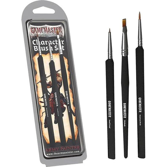 The GameMaster Character Brush Set contains 3 brushes, each selected for a special purpose and combined they make a perfect starter selection for any painter. The brushes have triangular handles for maximum comfort and perfect control. From fine detail to big coats and drybrushing - the Character Brush Set covers all your basic brush needs.