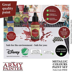 Army Painter Metallics Paint Set - 10 Metallic 18ml War Paint Bottles