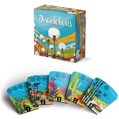 ROLL-AND-MOVE: Dandelions is a roll-and-move, area-majority game. But this isn't Monopoly's roll-and-move. You'll roll all 11 (ELEVEN!) of your dice at the start of the game and carefully choose when to use each one over your 11 turns.
AREA-MAJORITY: The area-majority jostling adds a direct-competition yet playful edge.
SCORING STRATEGY: Two scoring methods add complexity to your strategy.
SITUATION AWRENESS: Maximizing the usefulness of your 11 dice and getting to the high-value gardens more often than the