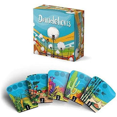 ROLL-AND-MOVE: Dandelions is a roll-and-move, area-majority game. But this isn't Monopoly's roll-and-move. You'll roll all 11 (ELEVEN!) of your dice at the start of the game and carefully choose when to use each one over your 11 turns.
AREA-MAJORITY: The area-majority jostling adds a direct-competition yet playful edge.
SCORING STRATEGY: Two scoring methods add complexity to your strategy.
SITUATION AWRENESS: Maximizing the usefulness of your 11 dice and getting to the high-value gardens more often than the