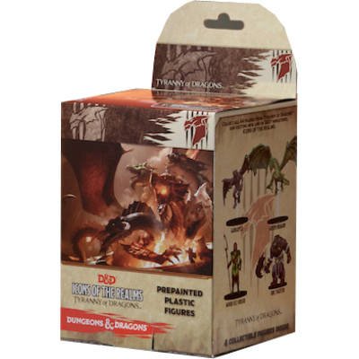 Collect all 44 miniatures found in the D&D Icons of the Realms: Tyranny of Dragons boosters. Found in 4 figure blind booster packs, and inspired by the Tyranny of Dragons story line, you'll find dragons, kobold fighters, bugbears, wraiths, mind flayers, and many more iconic D&D characters guaranteed to level up your tabletop role-playing game experience.
