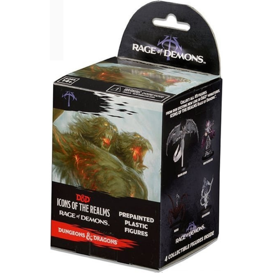 In Rage of Demons, Demon Lords are invading the Underdark, a deadly, subterranean realm inhabited by the most dangerous monsters of D&D lore. The demon lords have begun to conquer regions of the Underdark and threaten to emerge on the surface. If successful they will bring their personal flavor of madness to Faerun. Will they succeed in their quest? Or will you help thwart the rise of the Demon Lords? The D&D Icons of the Realms: Rage of Demons includes well-known figures such as: Beholder, Djinn, Nightmare