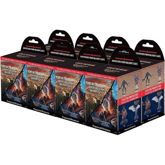 Bring your Baldur`s Gate adventures to the table with the new D&D Icons of the Realms: Adventures from Baldur`s Gate 8 Ct. Booster Brick, featuring fan favorite creatures and characters from the award-winning Baldur`s Gate 3 video game and the Dungeons & Dragons tabletop roleplaying game. Collect all 40 miniatures in our newest set of randomly sorted monsters and characters from Baldur`s Gate 3. These miniatures include several never-before-sculpted figures from the popular video game series as well as comm