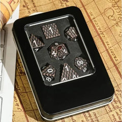 Galactic Dice Premium Dice Sets - Archosaur Tarnished Copper Set of 7 Dice with Tin | Galactic Toys & Collectibles