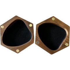 Galactic Toys Hexagonal Wooden Dice Tray - Black Walnut