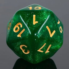 Galactic Dice Acrylic HD Dice Sets - Emerald Flow (Green & Yellow) Set of 7 Dice | Galactic Toys & Collectibles
