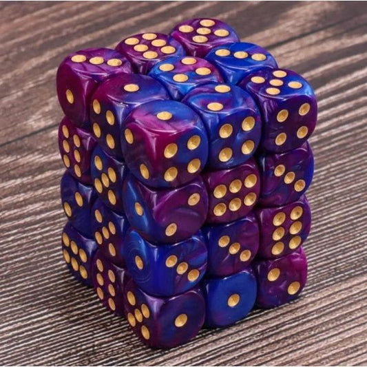 Galactic Dice Premium Dice Sets - D6 Purple & Navy Blue Blend 12mm (36 Count)