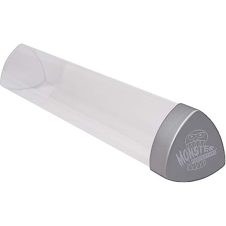 Holds One (1) Playmat
Unique Prism Shape won't roll off playing surface
Triangular tube design allows for easy reach in to get out playmat
Monster Logo on Cap
Durable Construction