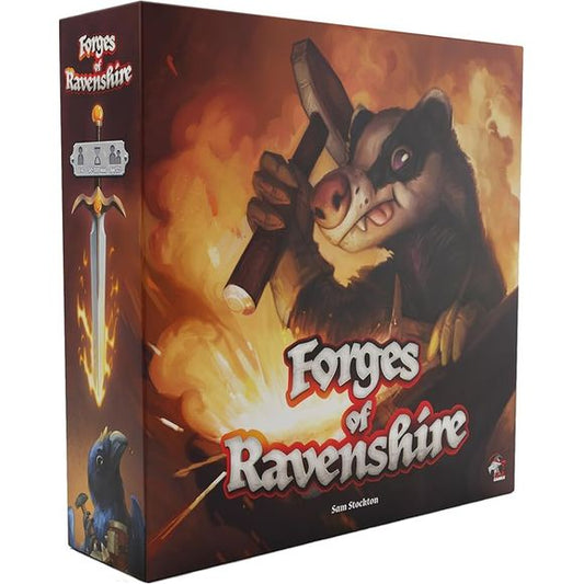 Forge your path to becoming the next Forgemaster in the immersive Forges of Ravenshire game. You'll work to acquire resources, upgrade your workshop, and craft formidable items as you navigate through the four seasons of play. Options for a solo or competitive multiplayer action up to 4 people provide versatile game play. Suitable for ages 12 and above, with average gameplay lasting 50 to 100 minutes.