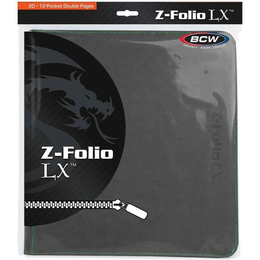 The BCW zipper-folio-lx will accommodate 480 cards and features a padded leatherette front and back cover with contrasting colored stitching and wrap around zipper. Side-loading pockets deter the cards from sliding out of place. The 12-pocket pages are ideal for arranging cards in playsets of four. It works great for sports cards, trading cards, and gaming cards and works with soft-sleeves, deck guards, and double-sleeved deck guards. Our premium, double-sided, archival safe polypropylene pages will not har