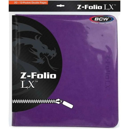 The BCW zipper-folio-lx will accommodate 480 cards and features a padded leatherette front and back cover with contrasting colored stitching and wrap around zipper. Side-loading pockets deter the cards from sliding out of place. The 12-pocket pages are ideal for arranging cards in playsets of four. It works great for sports cards, trading cards, and gaming cards and works with soft-sleeves, deck guards, and double-sleeved deck guards. Our premium, double-sided, archival safe polypropylene pages will not har
